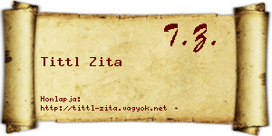 Tittl Zita névjegykártya